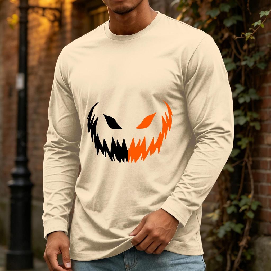 Men's Halloween Casual Long Sleeve Neck Shirt
