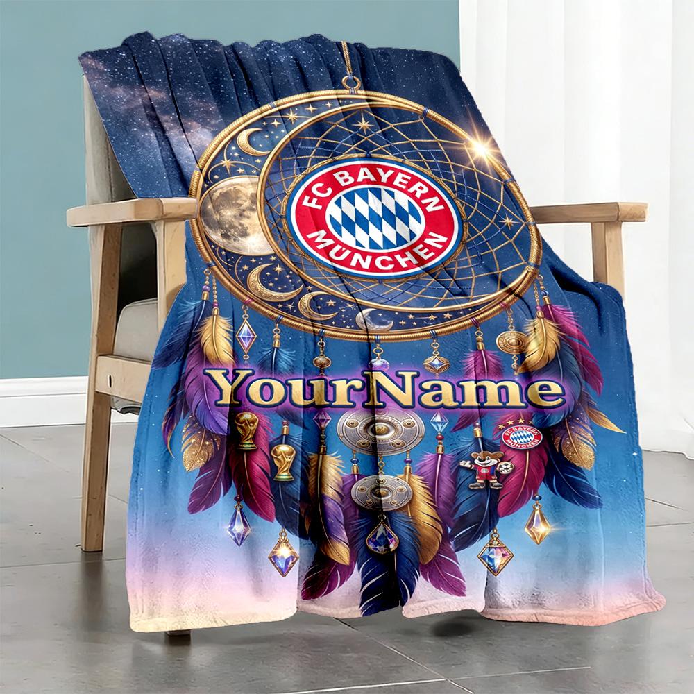 Fc Bayern München 41 Customize Your Name Blanket Throw Personalized Blanket Soft & Cozy Versatile for Chair Livingroom Picnics Living Room