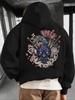 Japanese Hannya Mask & Samurai Swords Graphic Hoodie