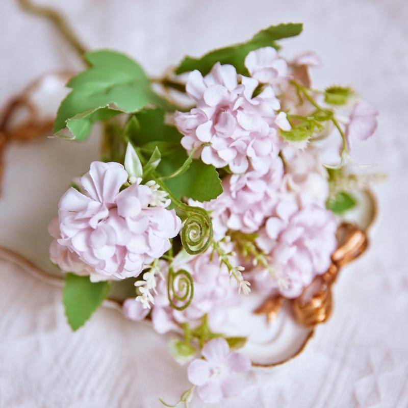 9 Head White Artificial Hydrangea Flowers for Wedding Christmas Living Room Home Decor Valentine's Day Fake Flower DIY Bouquets