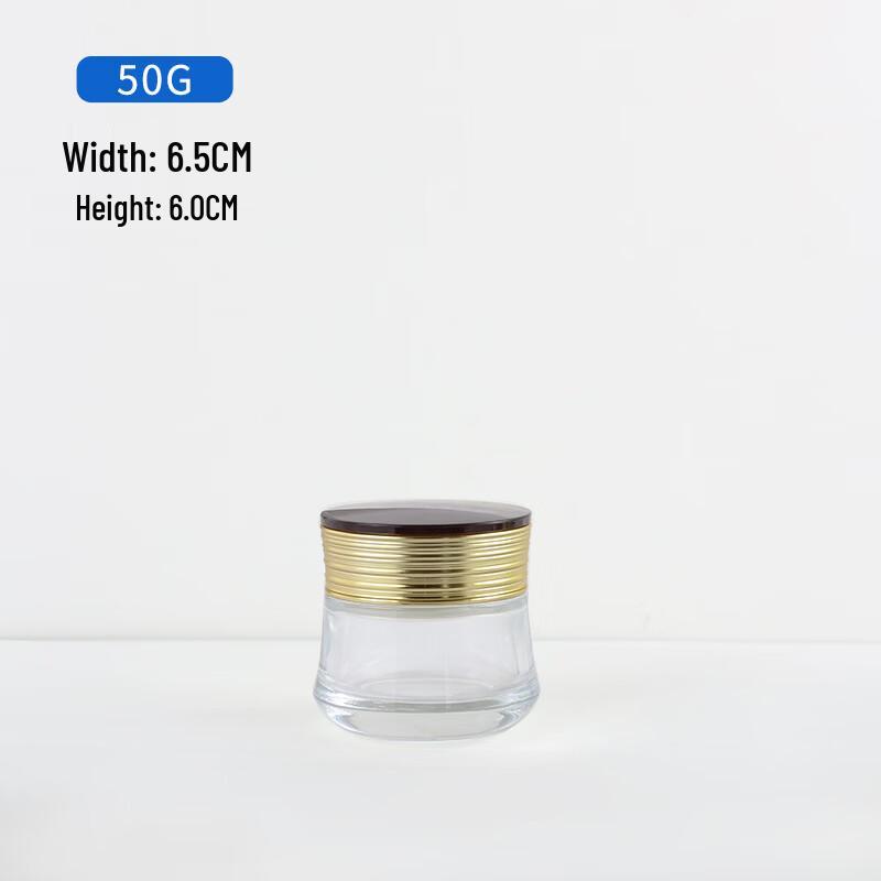 OIMG 7-Piece Transparent & Gold Glass Cosmetic Dispenser Set
