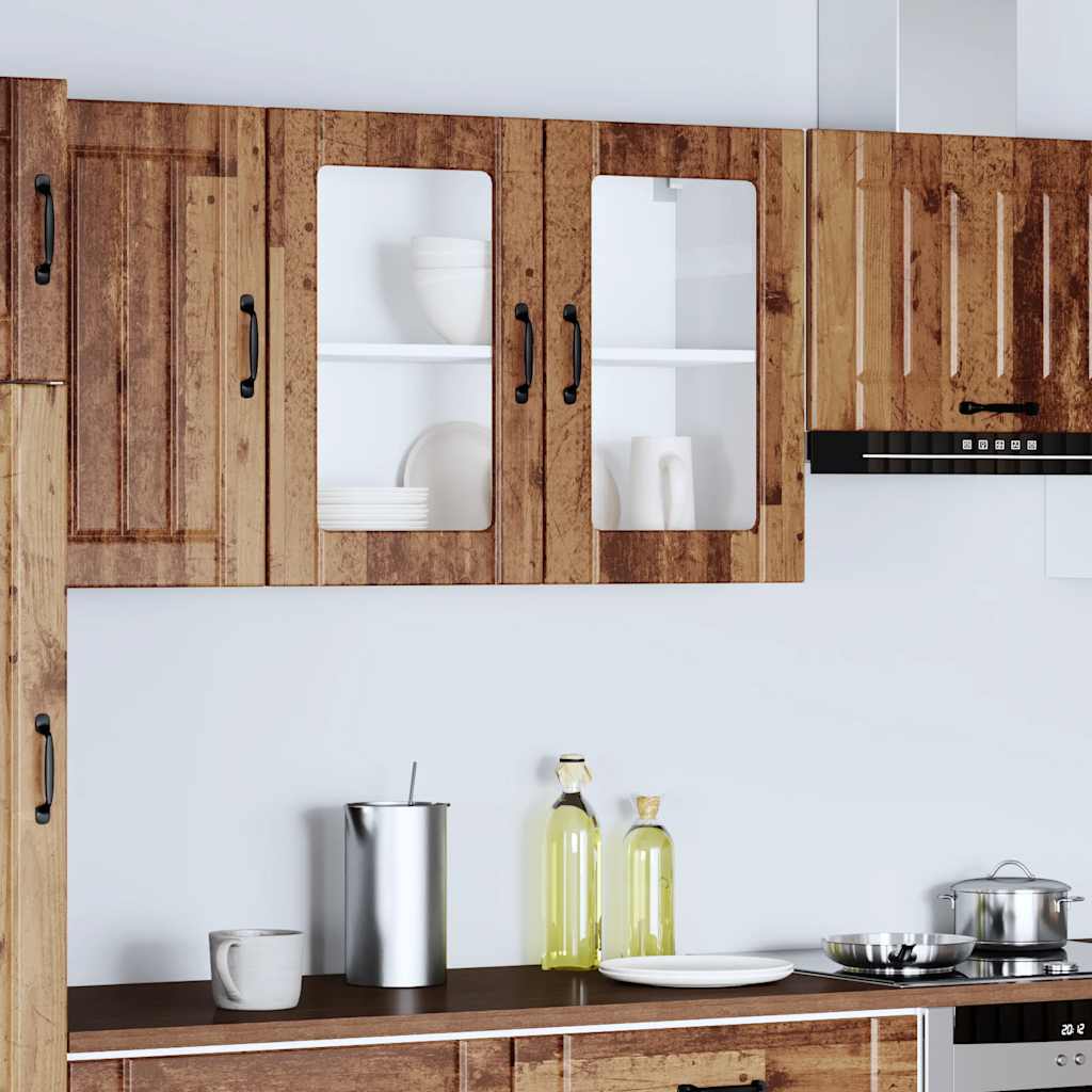 Kitchen Wall Cabinet With Doors, Lucca, Old Wood