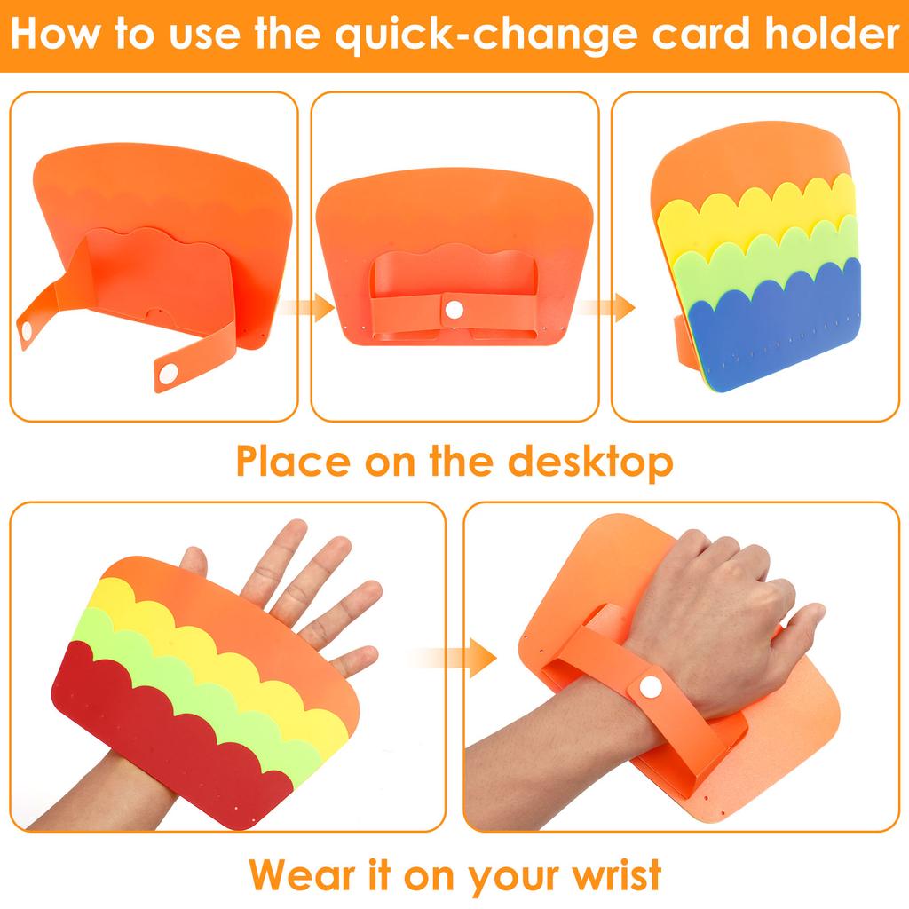 4 Pcs Portable Card Holder Plastic Playing Card Holders 3 Layer Design Reusable Playing Cards Holder for Party Family Fun Game