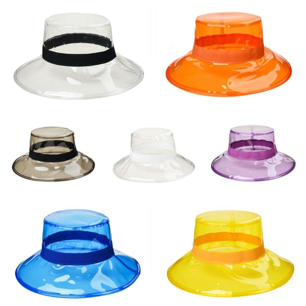 Waterproof Transparent Fisherman Hat Pvc Sun Cap Clear Bucket Hat  Vacation
