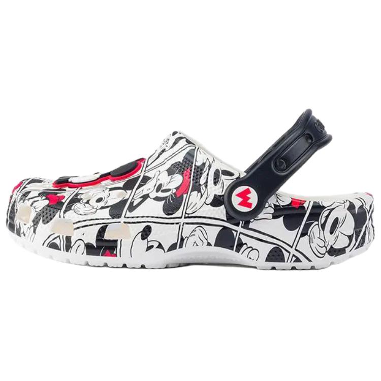 Disney x Crocs Classic Mickey & Minnie Mouse Versatile Comfortable Hole Shoes Women's Black & White