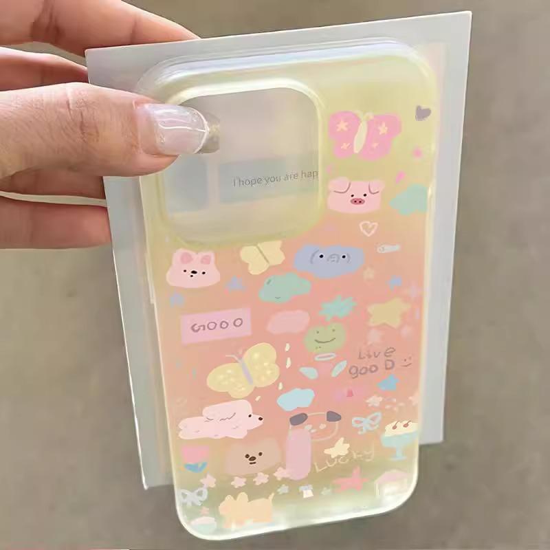 Butterfly Elephant for IPhone15 for Apple 16 Women's Phone Case 13 Promax Cartoon 14 Transparent 12