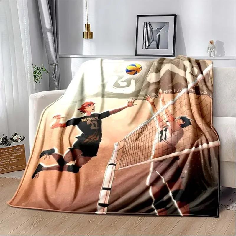 Anime Haikyuu Cartoon Volleyball Blanket Flannel Soft Throw Blanket for Home Bedroom Bed Sofa Picnic Travel Office Throw Blanket