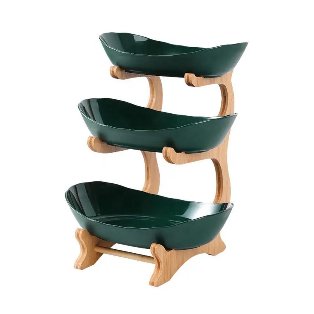 Creative Storage Wooden Fruit Plate Snack Storage Bracket Living Room Home Multi-layer Wardrobe Bread Candy Storage