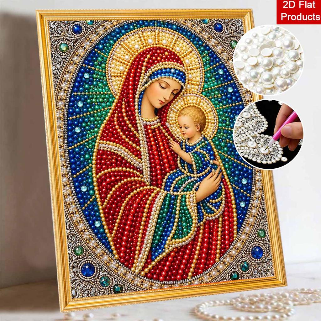 DIY 3D Pearl Diamond Painting Art Set Religious Mother Mary Home Decor Art Set Wall Art