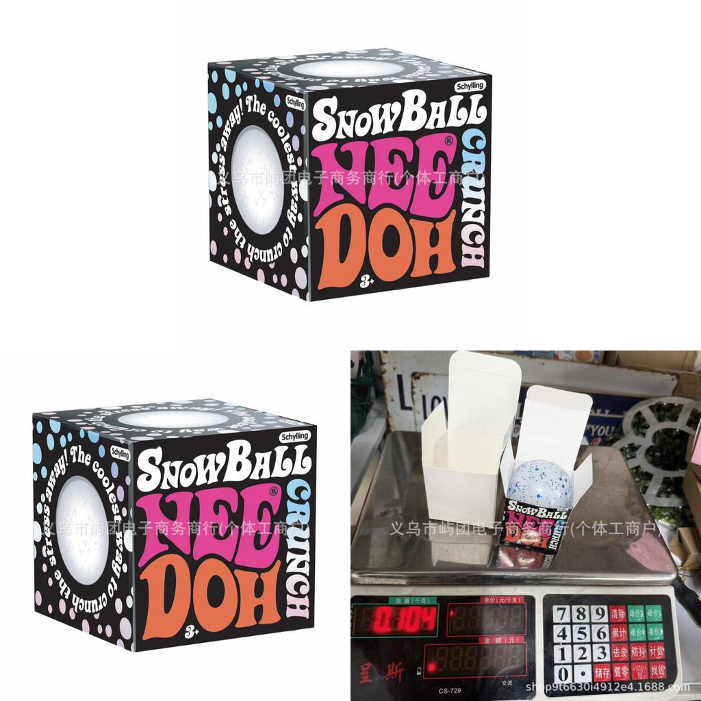 Needoh Schneeball Knusper Stressabbau Ball Mit Handgefertigtem Schnee Design Zur Entspannung Und Dekoration