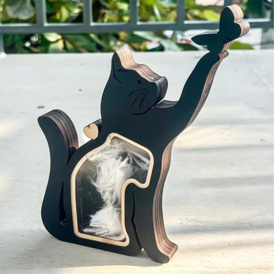 Cat Hair Keepsake Box Wooden Dog Hair Storage Box Pet
