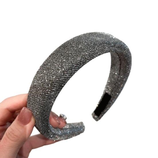 Damen Stirnband Funkelnde Strasssteine Schwamm Verdickte Füllung Rutschfestes Design Haarreif Flexible Passform Haaraccessoire