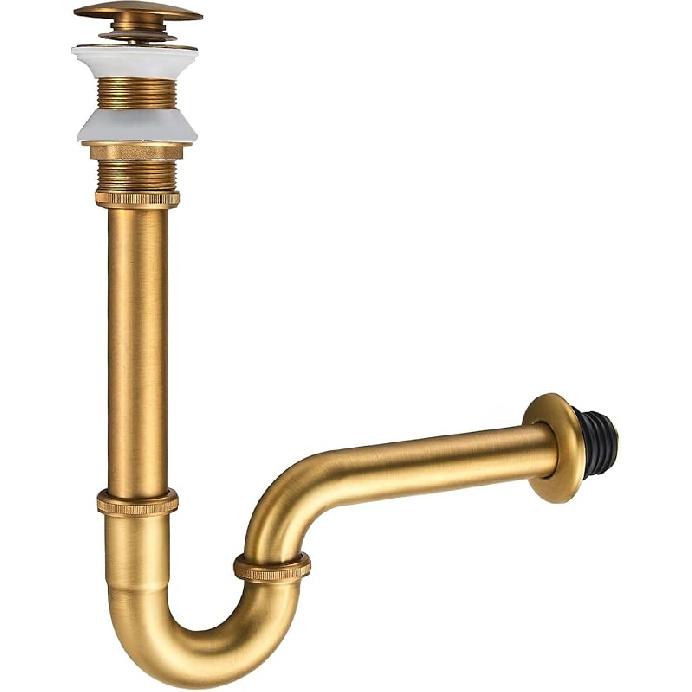 MENATT Stainless Steel P Trap with Bathroom Sink Stopper, 1-1/4 Sink Drain Bottle Trap Set with Overflow - Adjustable Height,Complete Basin Sink