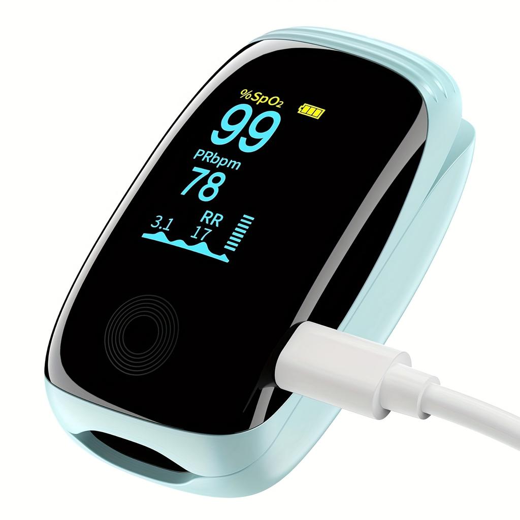 Finger Pulse Oximeter, Fingertip Blood Oxygen Saturation with Pulse Monitor, Oximeter with Lanyard, Pulse Oximeter for Sport And Aviation Use