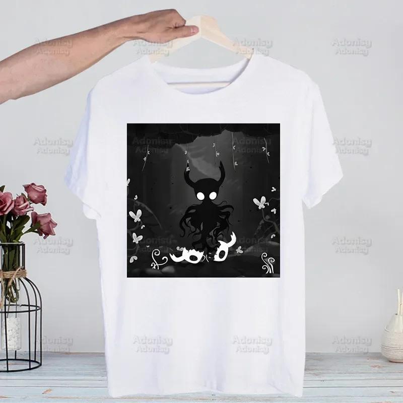 Hollow Knight Game Shirt Funny Vintage Crew Neck Men's Hollow Knight Anime T-Shirt Women Top Tee Streetwear