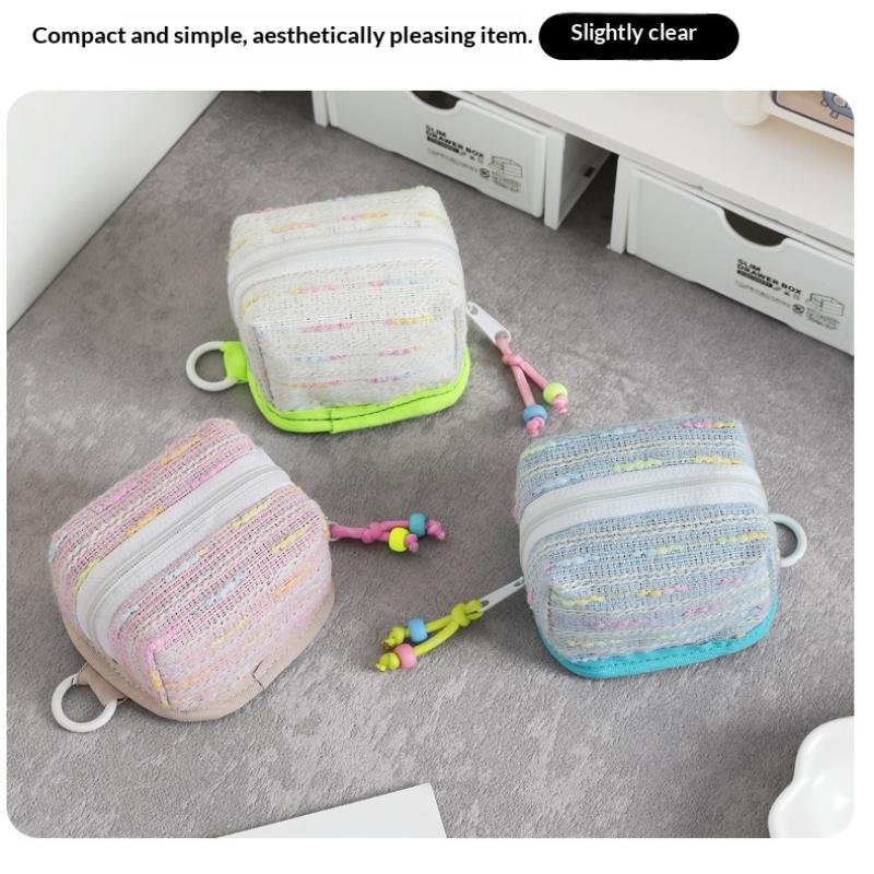 Cute Mini Earbud Carrying Case Waterproof Dustproof Storage Bag for Coins Keys Jewelry Travel Commute