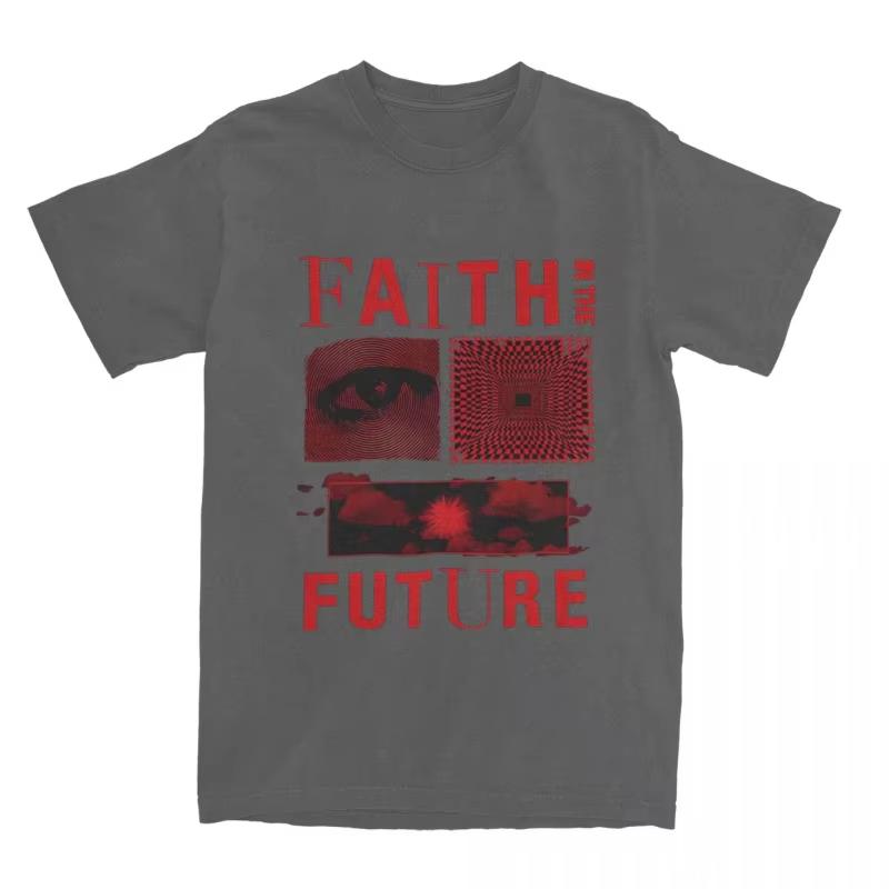 Louis Tomlinsons Faith Future Accessoarer Herr Dam Vintage Bomulls T-shirt Merch Tee Sommar Streetwear Överdimensionerad Lös Avslappnad Topp