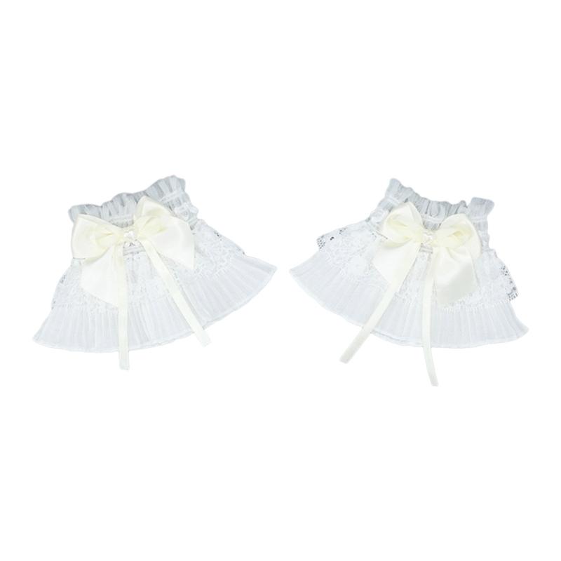 Sheer Ruffle Lace Cuffs Girls Elastic Wrist Cuffs for Y2k Girls Taking Photo Shirt Decorations Female Lace Wrist Cuffs