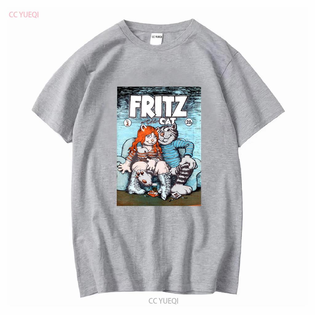 Nova Camiseta Fritz The Cat Desenho Animado Adulto Quadrinhos Camiseta Unisex M Branco Manga Longa Ou Curta Lavagem Vintage Roupas de Designer