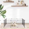 12 Panel Pet Cage with Door Black 35 x 35 cm Steel