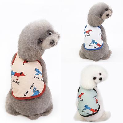 2023 Spring and Summer New Pet Clothes Dog Spring and Summer Clothing Pet Vest Cat and Dog Cotton Vest