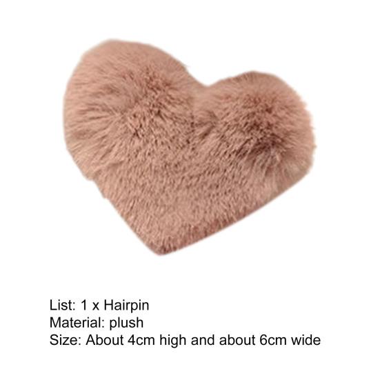 Hair Pin Sweet Plush Faux Mink Fur Elegant Anti-slip Hair Accessories Pure