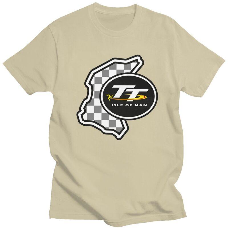 Niestandardowa koszulka Isle of Man TT dla mężczyzn z krótkim rękawem Modna koszulka z wyścigami motocyklowymi Czysta bawełna T-shirty Prezent