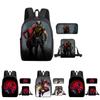 Large Capacity Deadpool Backpack Set For Students Featuring Stylish Geometric Patterns And Waterproof Design