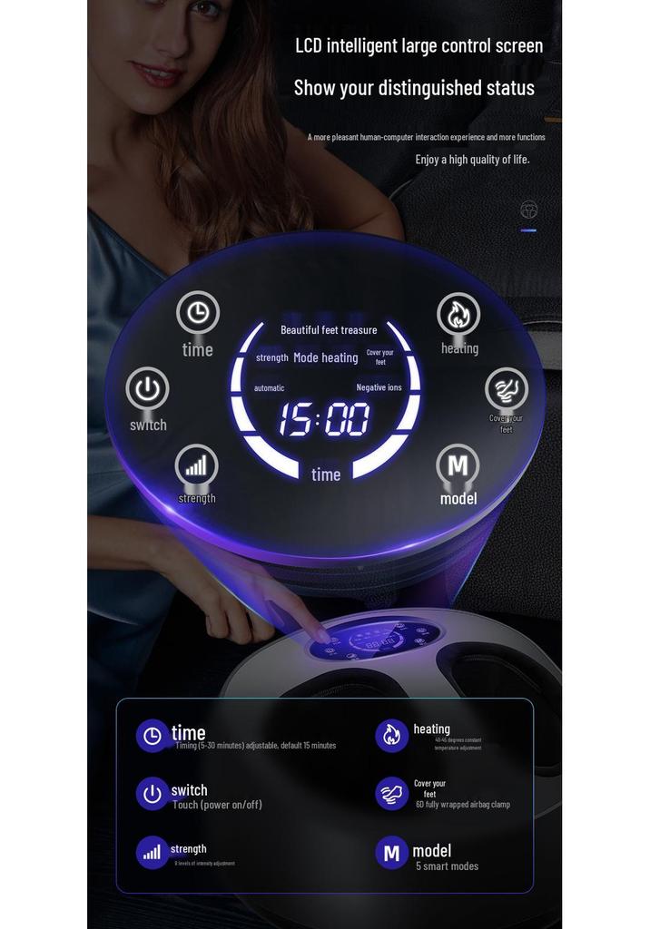 Electric Foot & Leg Massager with Heating Airbag Wrap