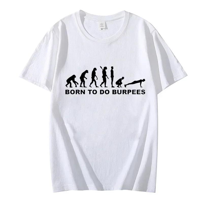 New Fashion T-shirts for Men Evolution Burpees Instructor Crossfit Funny T Shirt Short Sleeve Oversized T Shirt Men Brand Tees