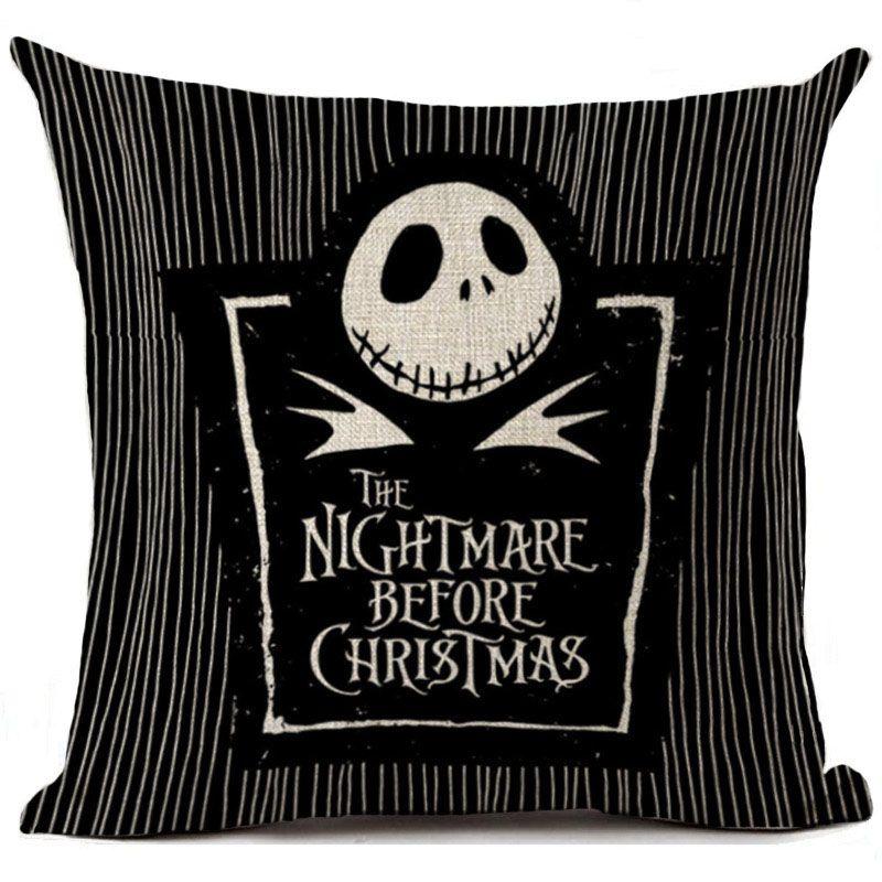 Nightmare Before Christmas Baumwolle Leinen Wurfkissenbezug Sofakissenbezug Heimdeko