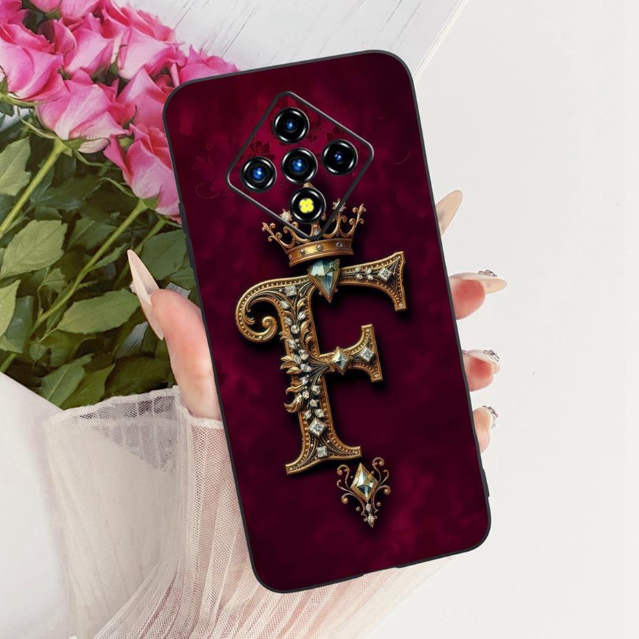 Fashion Crown Letter Case For Infinix Zero8 Zero8i Soft Black Silicone TPU Back Cover For Infinix Zero 8 8i Phone Cases