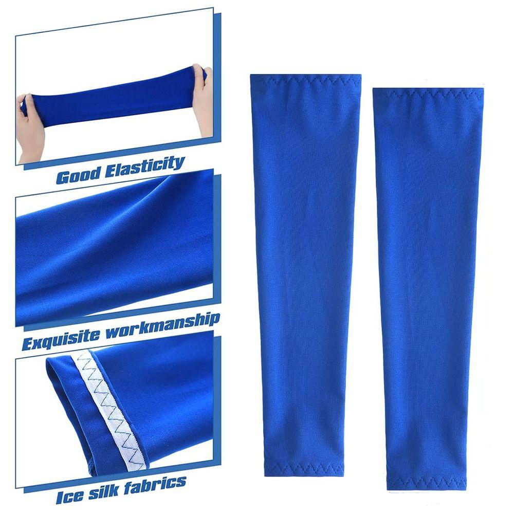 1 Pair Kids Sports Cooling Arm Sleeves Cover Sun UV Protection For 5-12 Years Girls Boys Elastic Ice Cuff Cycling Arm Warmer