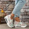 Women's fashion flat bottom inner height increase mesh yarn breathable casual single shoes support platform