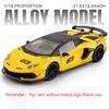 1:18 Lambor SVJ63 LP770 Alloy Models Diecast Car Toys Doors Opened Front Wheel Steering Sound Light Pull Back Sportscar Ornament