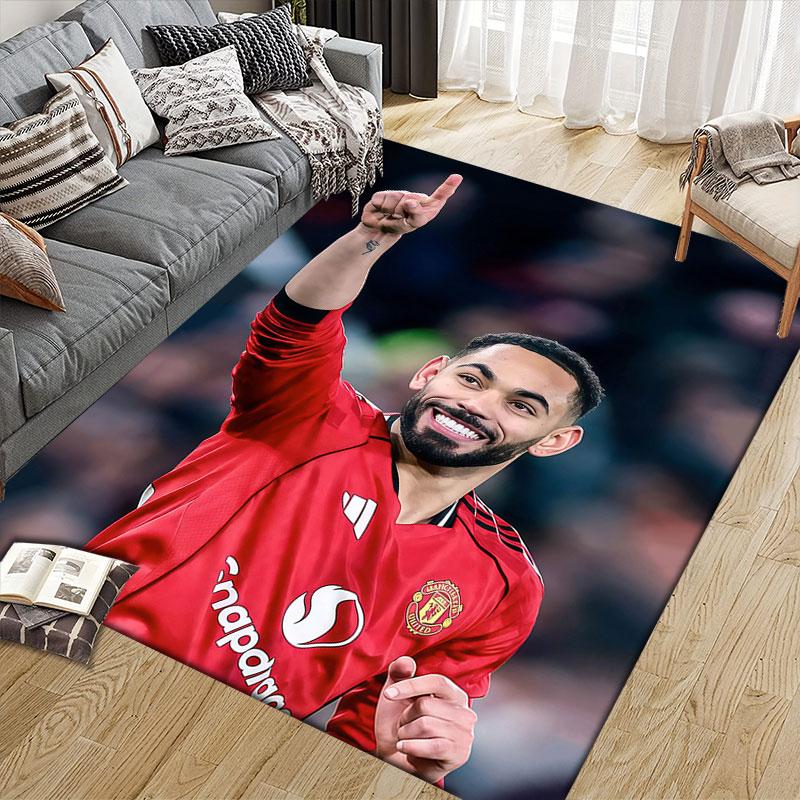 Matheus Cunha Flannel Printed Carpet, Home Sofa Decoration for Living Room & Bedroom, Non‑Slip Play Flannel Floor Mat for Game Room