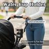Adjustable Clamp Stroller Cup Holder Black Plastic Bicycle Bottle Rack  for Pram Pushchair