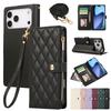 PU Leather Card Holder Wallet Phone Case with Crossbody & Wrist Strap for 16E 17 Ari 16 15 14 13 12 11 Pro Max XS 8 Plus
