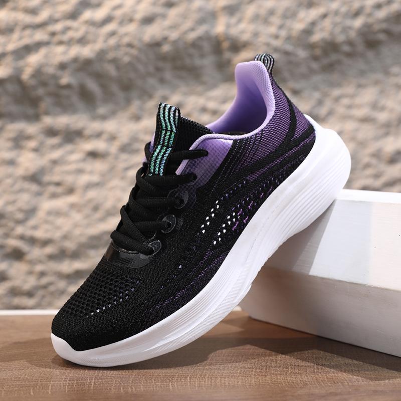 Женские сверхлегкие сетчатые кроссовки. Летняя удобная обувь для походов, пробежек и занятий в спортзале. 35 фиолетовый