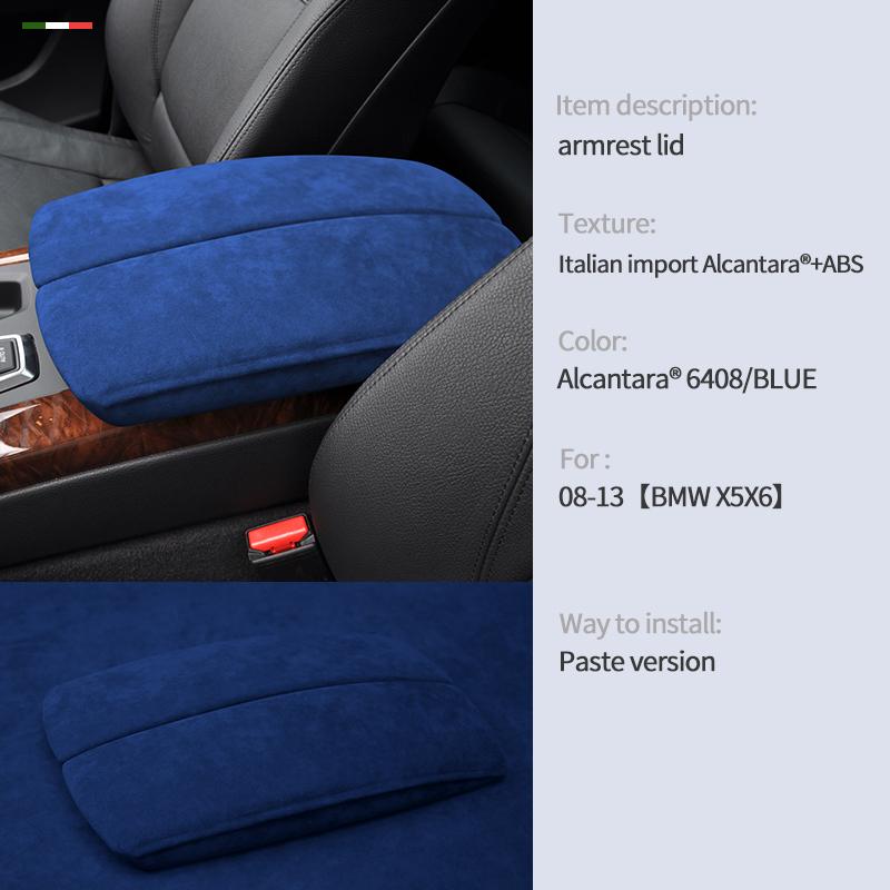 Car center armrest box cover Alcantara suede For BMW X5 F15 F16 X6 E71 E70 storage box panel cover sticker car accessories Advanced suede