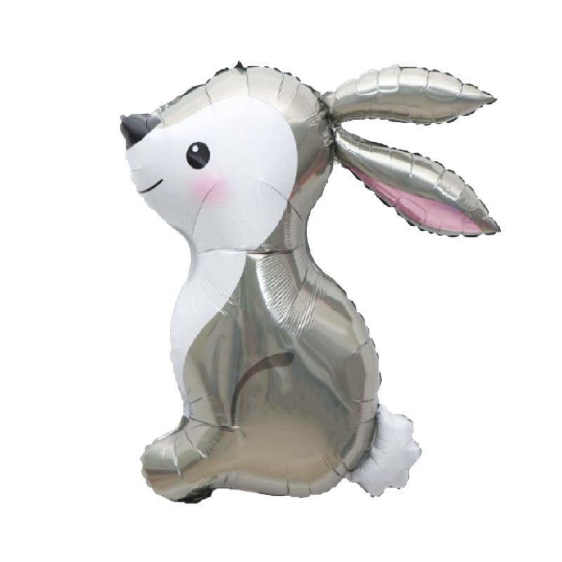 Cartoon Forest Animal Balloons: Hedgehog, Raccoon, Squirrel, Rabbit - Jungle Party Foil Decorations