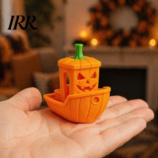 Halloween Themed Figurine 3D Printed Boat Figurine, Spooky Ghost Pumpkin Durable Ornament Ship Statue for Party Tabletop Home Decor Decorative