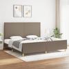 VidaXL Bed Frames with Headboard Taupe 200x200 Cm Fabric 3124923