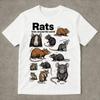 Verrückte Ratten Vintage 90er T-Shirt Retro Mittelalter Ratten T-Shirt Verfluchte Katze Lustiges Meme Shirt Ironisches Shirt Y2k Shirt Atmungsaktiv Harajuku