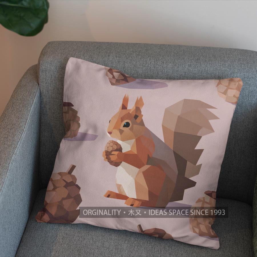 2D Geometric Origami Bunny Pattern Pillow Cover Pattern Cushion Cover Suitable For Sofa Bedroom Car Pillow Cover