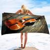 Beach Towels Violin Sand Towel Beach Blanket Sand Free-Microfiber Quick Dry Swimming Pool Towels Camping Towels for Kids Adults