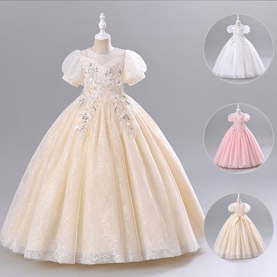 Κορίτσι ενός έτους Παιδικό φόρεμα Princess Wedding Dress Flower Girl Show Performance Party Dress