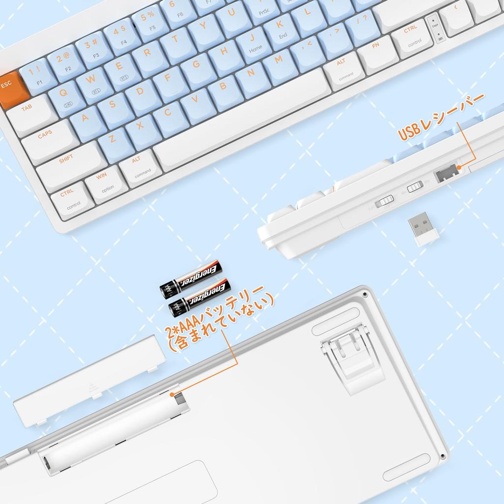 MAMBASNAKE X AJAZZ AKL680 Wireless Mechanical Keyboard, Lightweight, Dual-Mode Bluetooth & 2.4G Wireless Connection, Fast Response, 68 Keys,