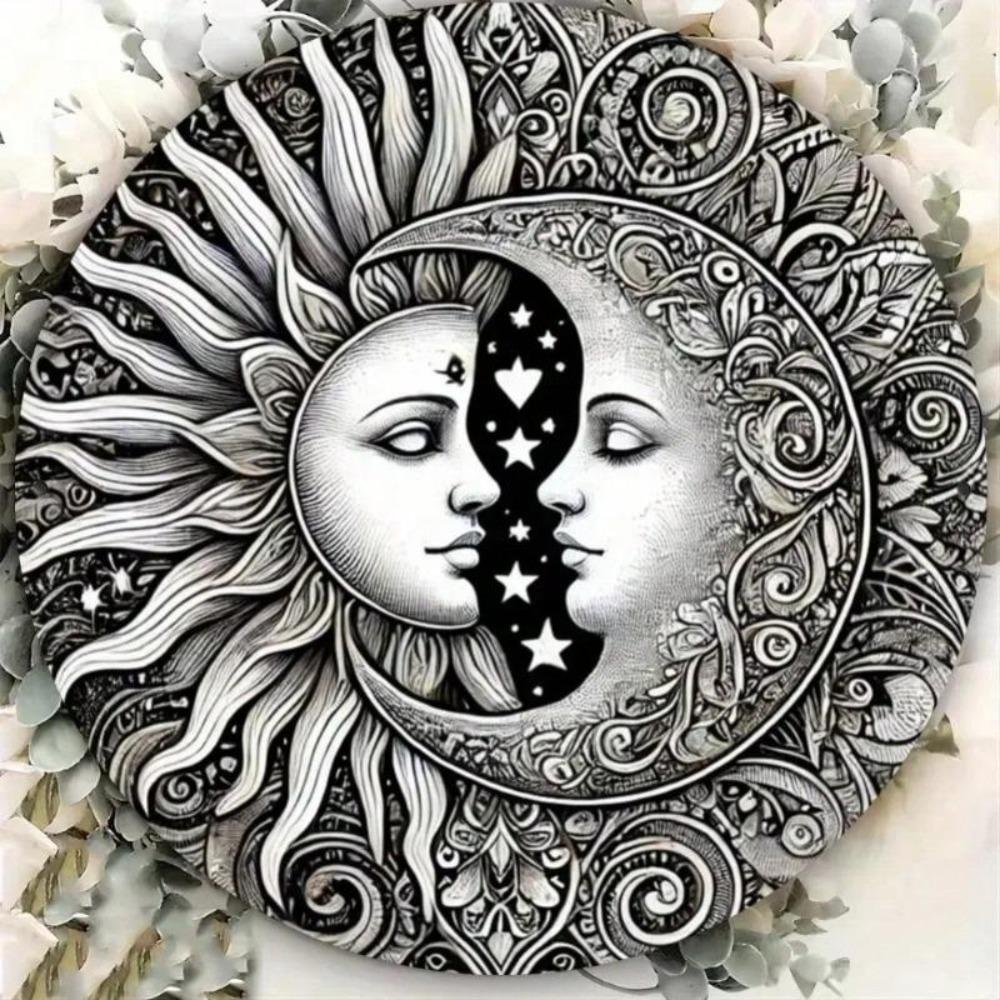 Vintage Metal Tin Sign Moon Sun Wall Art Home Decor Bar Cafe