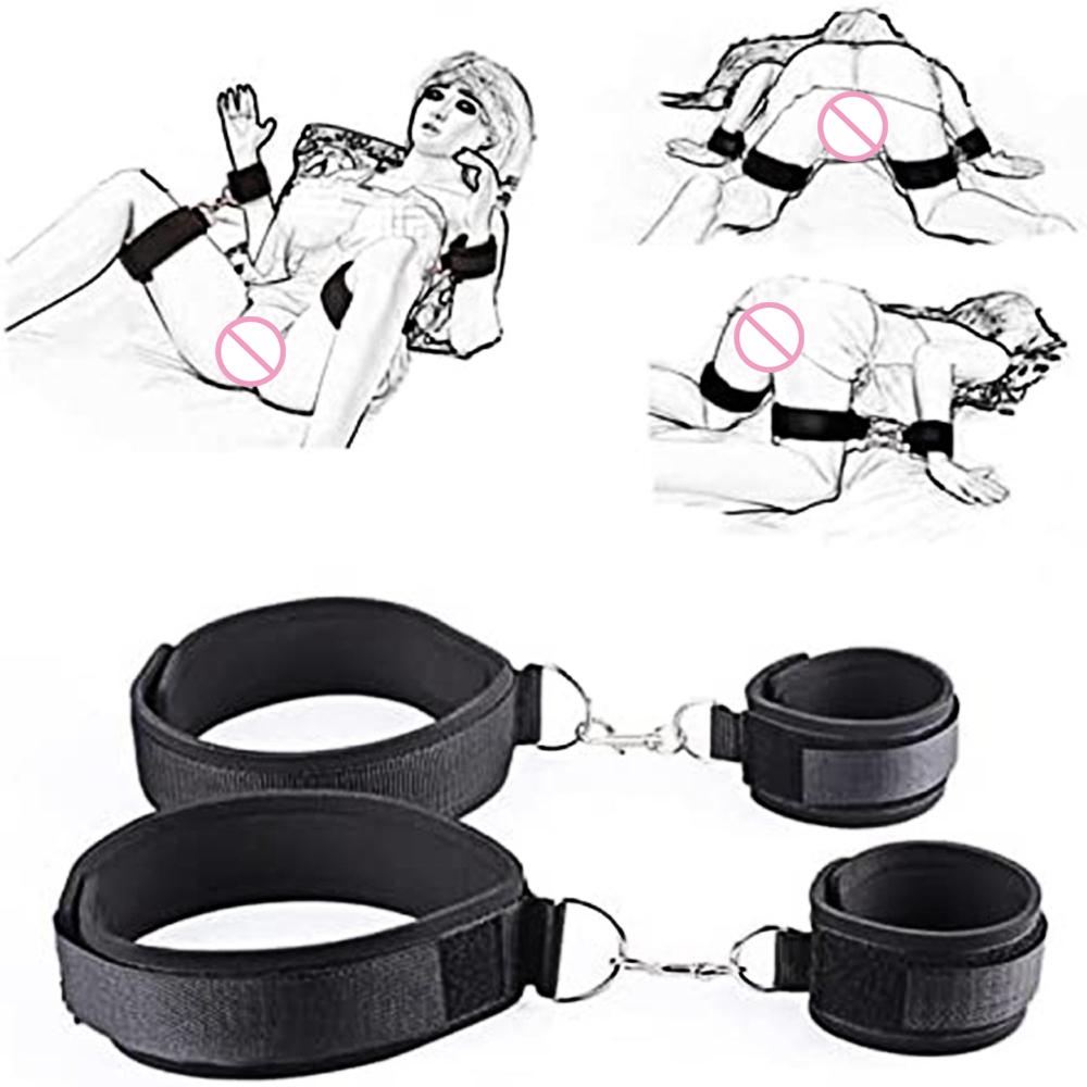 Adult Game Erotic Sex Toy for Couples Bondage Belt Kit Handcuffs Thigh Wrist Cuffs Sex Shop